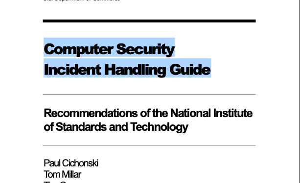 Computer Security Incident Handling Guide